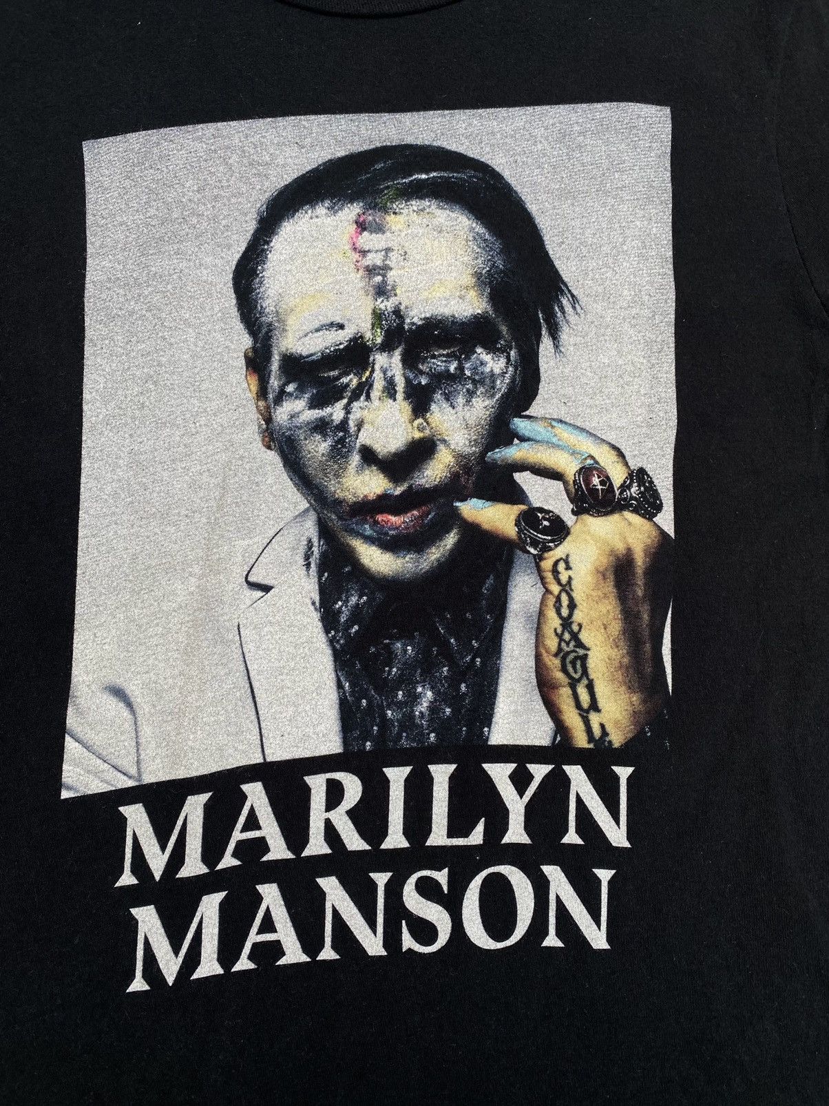 Marilyn Manson SHOOT 🔥 Vintage Y2K Marilyn Manson Band Tee T shirt Size US S / EU 44-46 / 1 - 3 Thumbnail