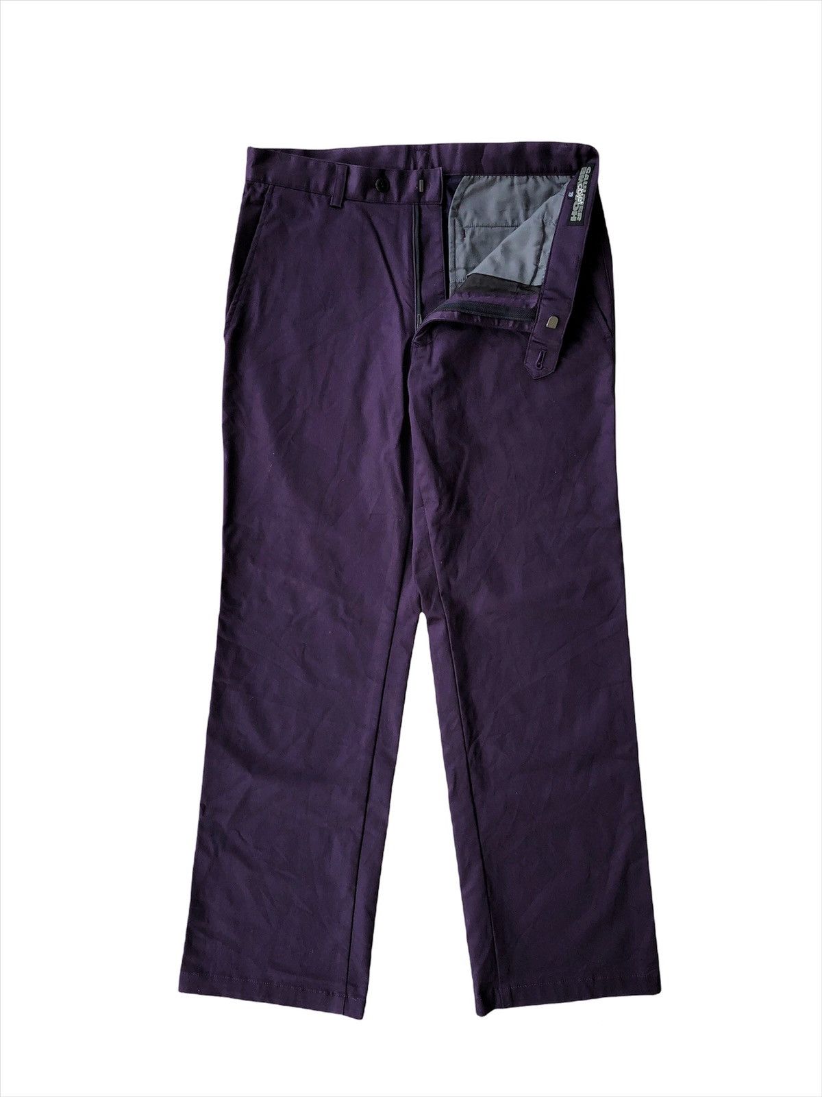 Gaultier Homme Objet 1990s Jean Paul Gaultier Midnight Purple Gabardine Pants Size US 30 / EU 46 - 2 Thumbnail