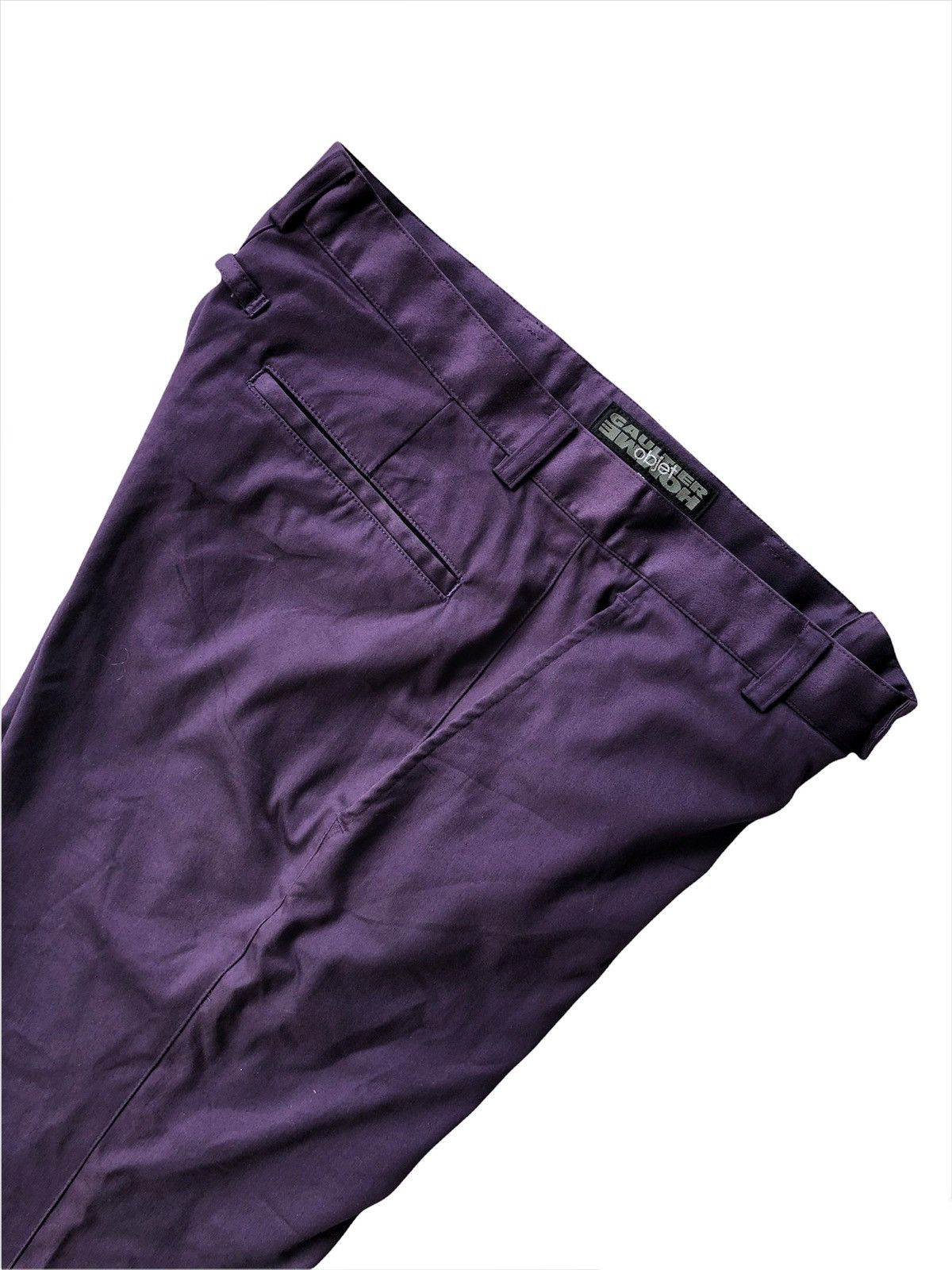 Gaultier Homme Objet 1990s Jean Paul Gaultier Midnight Purple Gabardine Pants Size US 30 / EU 46 - 1 Thumbnail