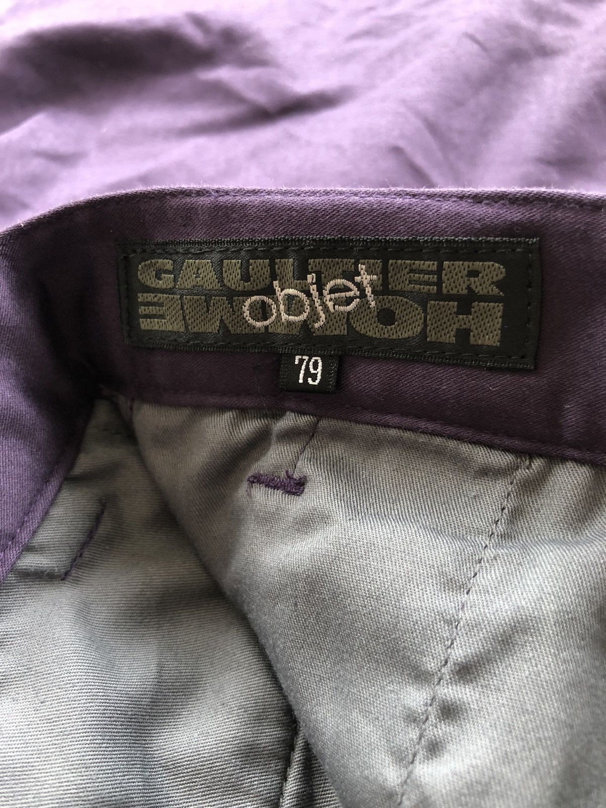 Gaultier Homme Objet 1990s Jean Paul Gaultier Midnight Purple Gabardine Pants Size US 30 / EU 46 - 6 Thumbnail