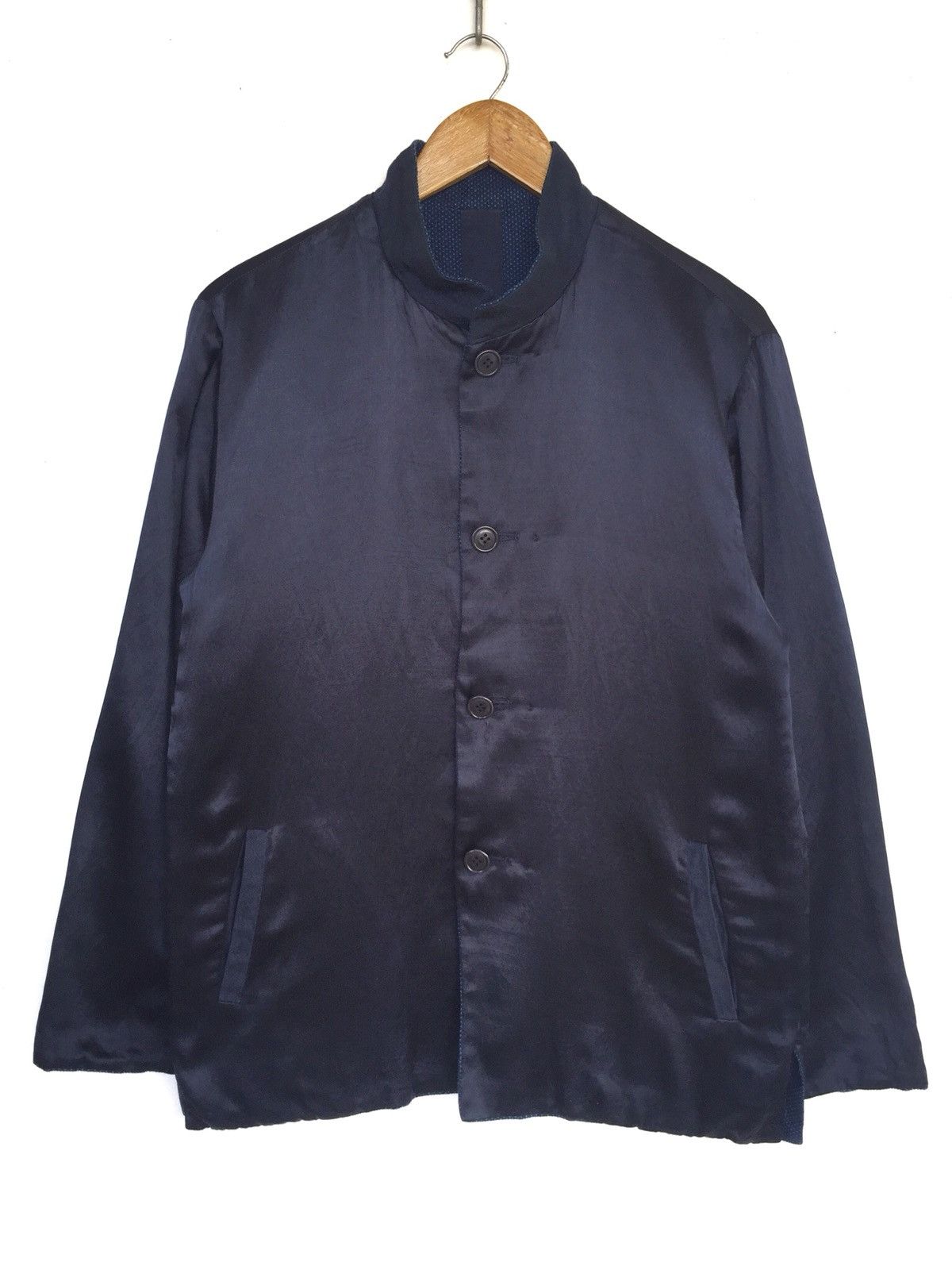 Blue Blue Japan OG Blue Blue 🇯🇵 Indigo Rayon Mandarin Collar Jacket Size US L / EU 52-54 / 3 - 9 Thumbnail