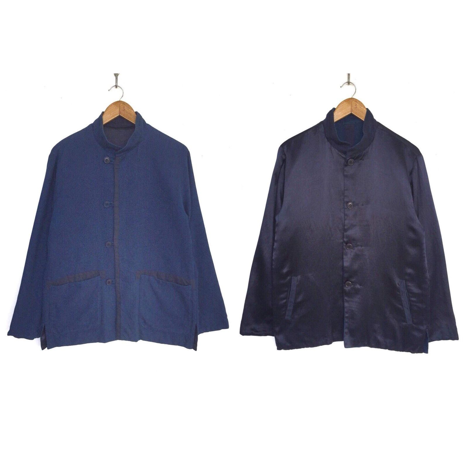 Blue Blue Japan OG Blue Blue 🇯🇵 Indigo Rayon Mandarin Collar Jacket Size US L / EU 52-54 / 3 - 1 Thumbnail