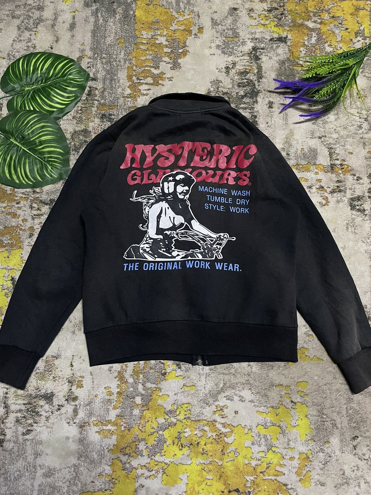 image of Hysteric Glamour Naked Girl Big Logo Zipper Sweater in Black, Men's (Size Small)
