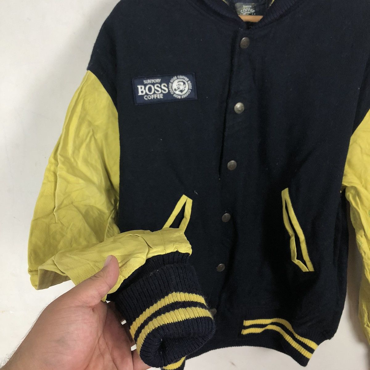 Japanese Brand SUNTORY COFFEE BIG LOGO EMBROIDERED VARSITY JACKET Size US L / EU 52-54 / 3 - 6 Thumbnail