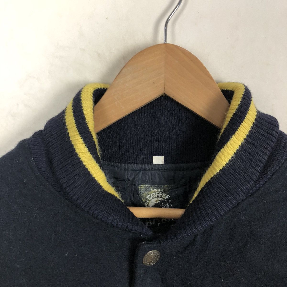 Japanese Brand SUNTORY COFFEE BIG LOGO EMBROIDERED VARSITY JACKET Size US L / EU 52-54 / 3 - 7 Thumbnail