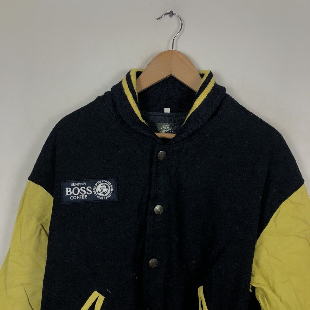 Japanese Brand SUNTORY COFFEE BIG LOGO EMBROIDERED VARSITY JACKET Size US L / EU 52-54 / 3 - 4 Thumbnail