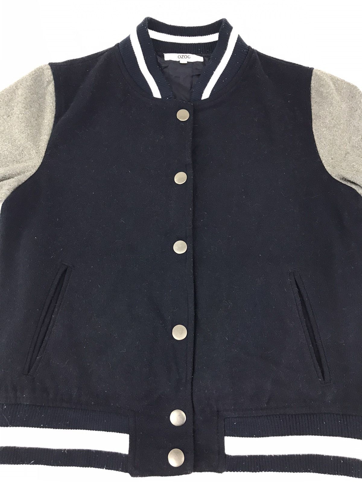 Japanese Brand Ozoc Varsity Jacket Wool Quilted Inner Snap Button Style Size S / US 4 / IT 40 - 2 Thumbnail