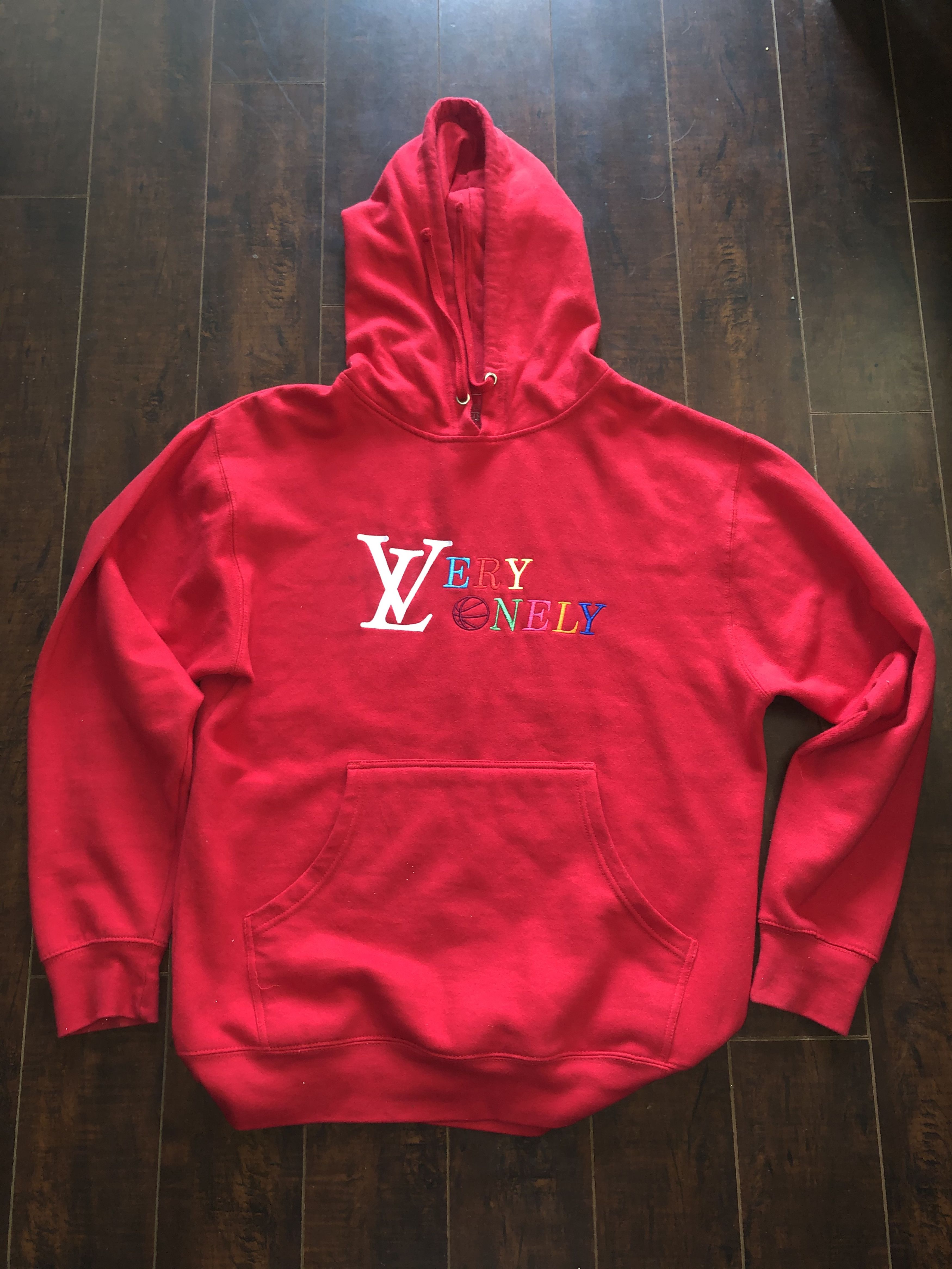 image of No Jumper X Very Lonely Hoodie in Red, Men's (Size Medium)