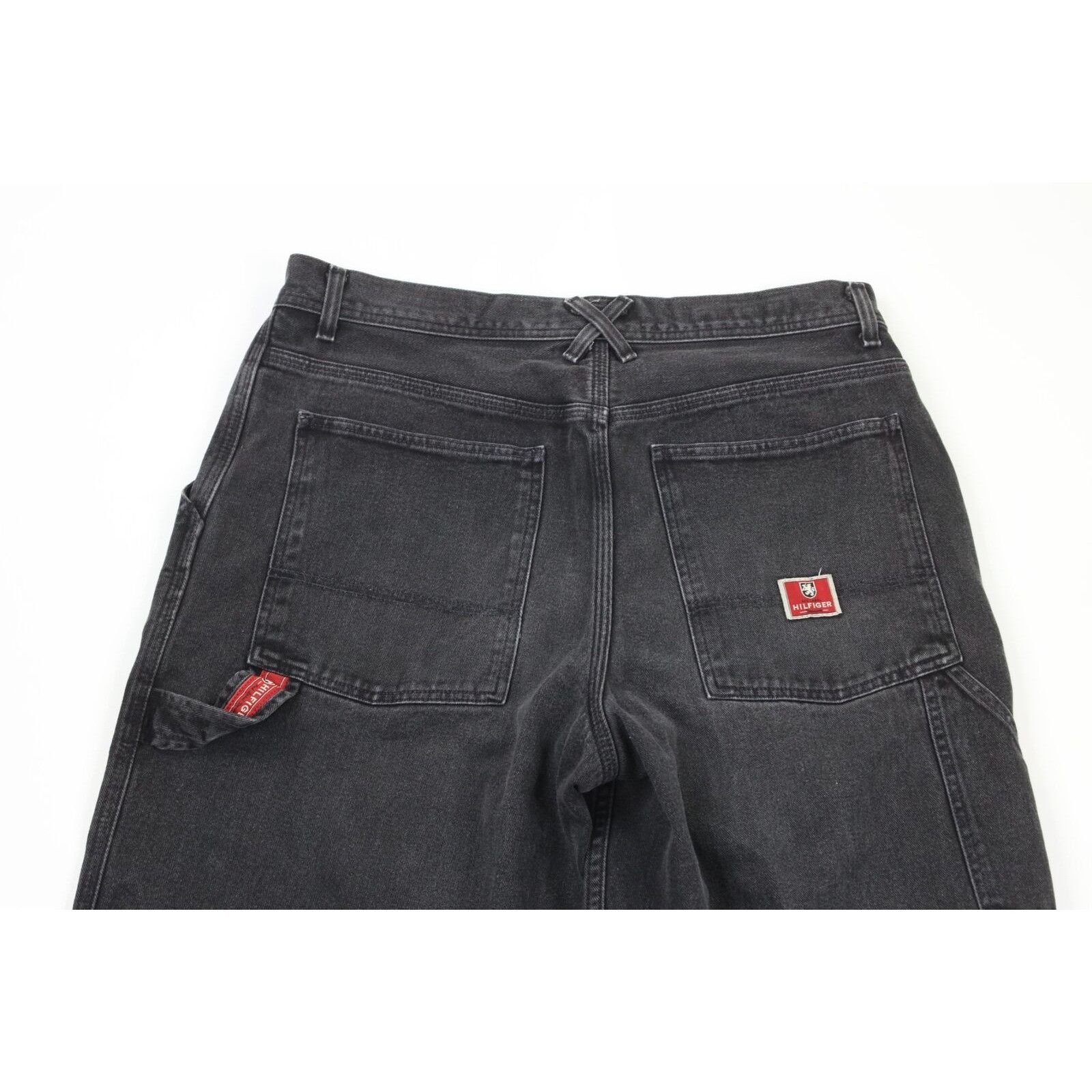 Tommy Hilfiger × Vintage Vintage Tommy Hilfiger Spell Out Baggy Denim Shorts Jorts Size US 36 / EU 52 - 9 Thumbnail