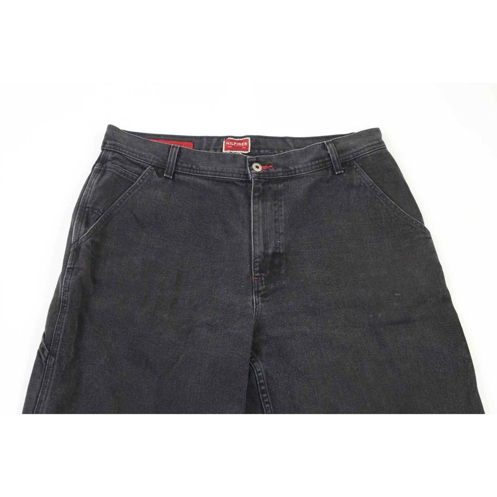 Tommy Hilfiger × Vintage Vintage Tommy Hilfiger Spell Out Baggy Denim Shorts Jorts Size US 36 / EU 52 - 2 Thumbnail