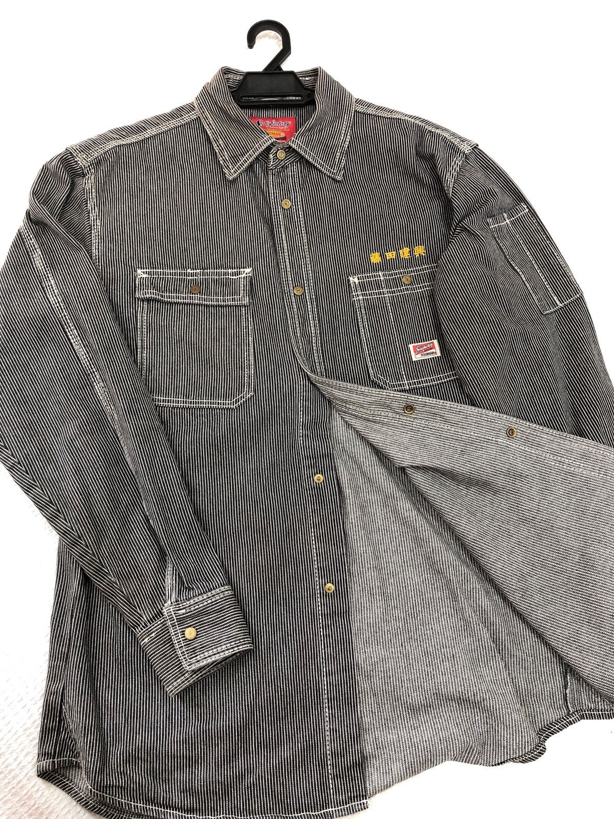 Blue Blue Japan × Japanese Brand × Vintage Dogman worker denim long Sleeve Shirt nice designer Size US L / EU 52-54 / 3 - 7 Thumbnail