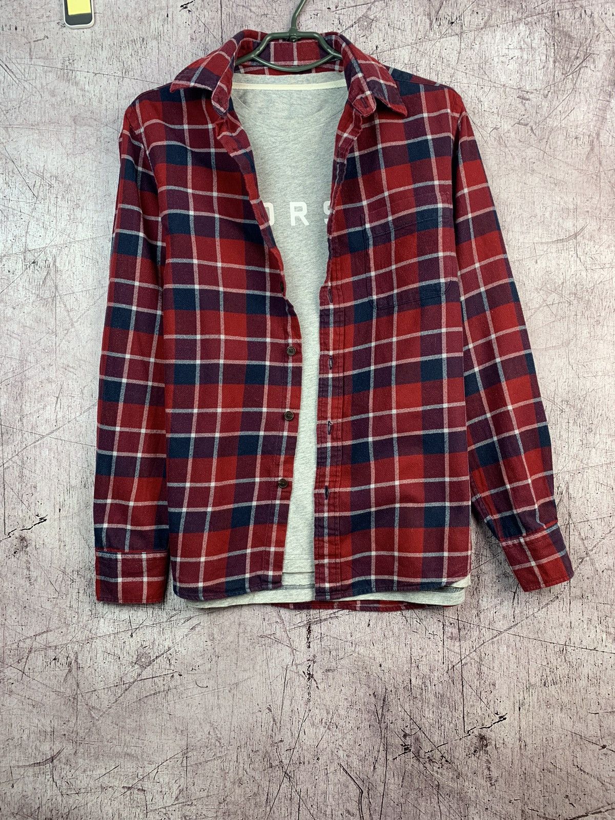 Vintage Uniqlo Flannel Plaid Pocket Shirt Travis style