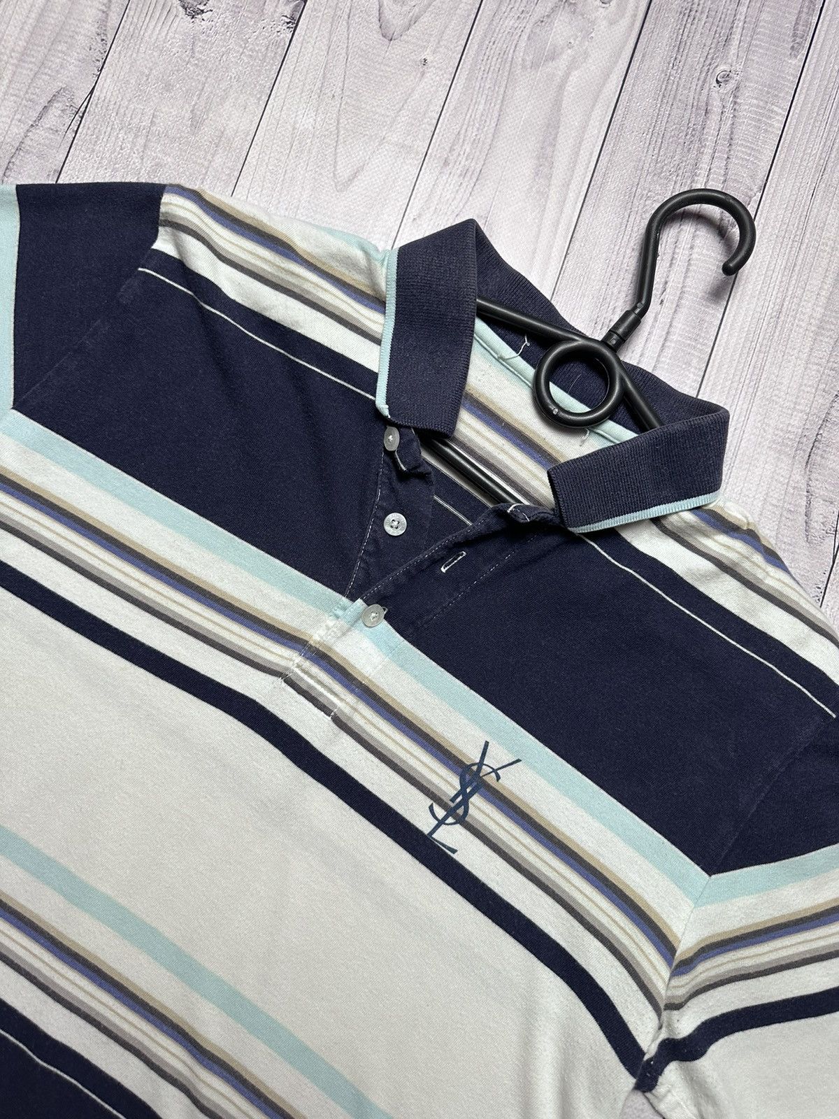 Vintage × Yves Saint Laurent Vintage Yves Saint Laurent striped polo size M Size US M / EU 48-50 / 2 - 3 Thumbnail