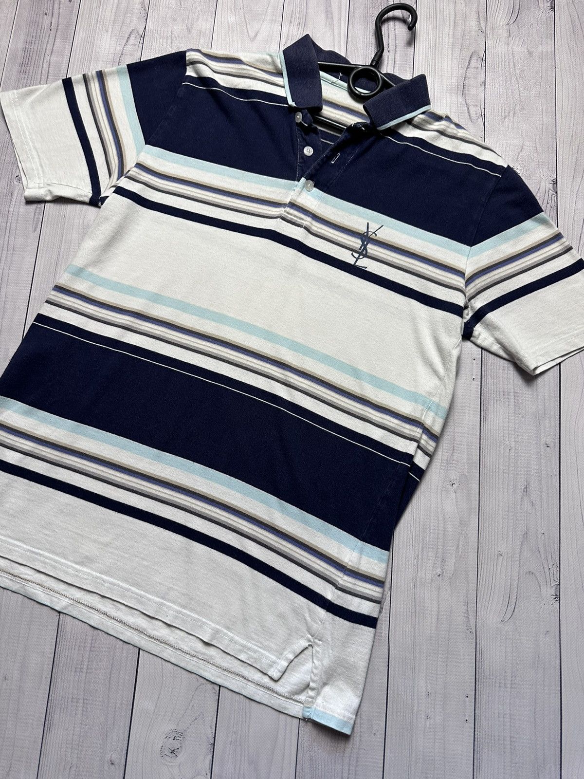 Vintage × Yves Saint Laurent Vintage Yves Saint Laurent striped polo size M Size US M / EU 48-50 / 2 - 2 Thumbnail