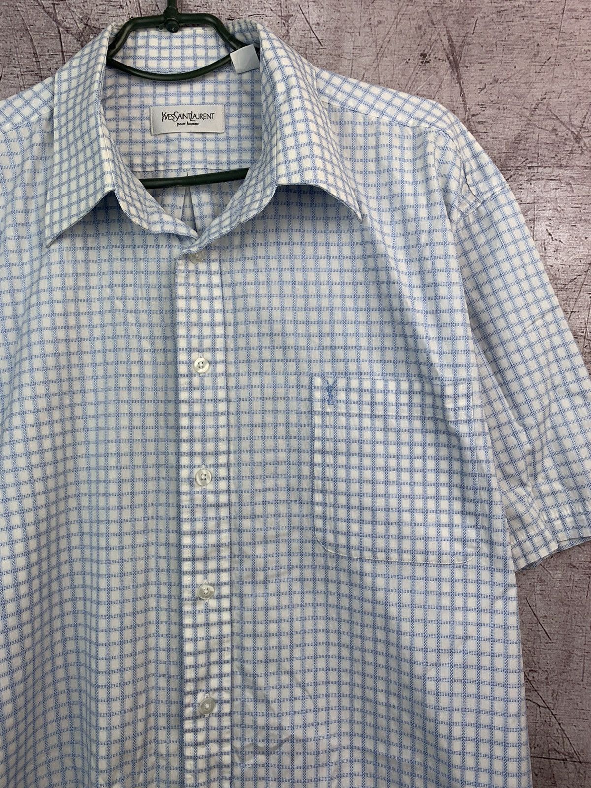 Yves Saint Laurent Yves Saint Laurent YSL Vintage Mens Short Sleeve Shirt Size US XL / EU 56 / 4 - 3 Thumbnail