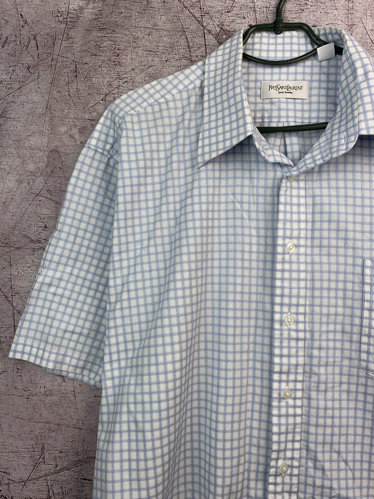 Yves Saint Laurent Yves Saint Laurent YSL Vintage Mens Short Sleeve Shirt Size US XL / EU 56 / 4 - 4 Thumbnail