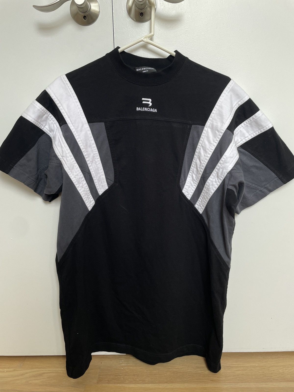 Balenciaga Black & White Sporty B Shrunk T-Shirt - T-Shirts from  Brother2Brother UK