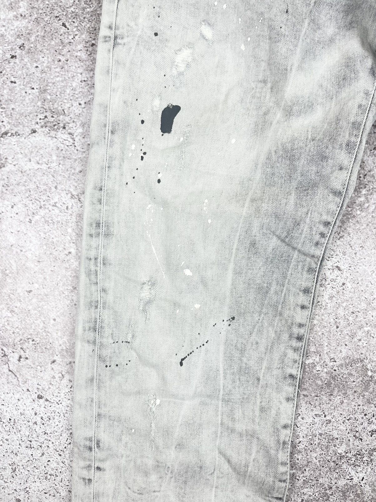 Dsquared2 Dsquared2 2019 White Painted Distressed Denim Pants Size US 34 / EU 50 - 5 Thumbnail