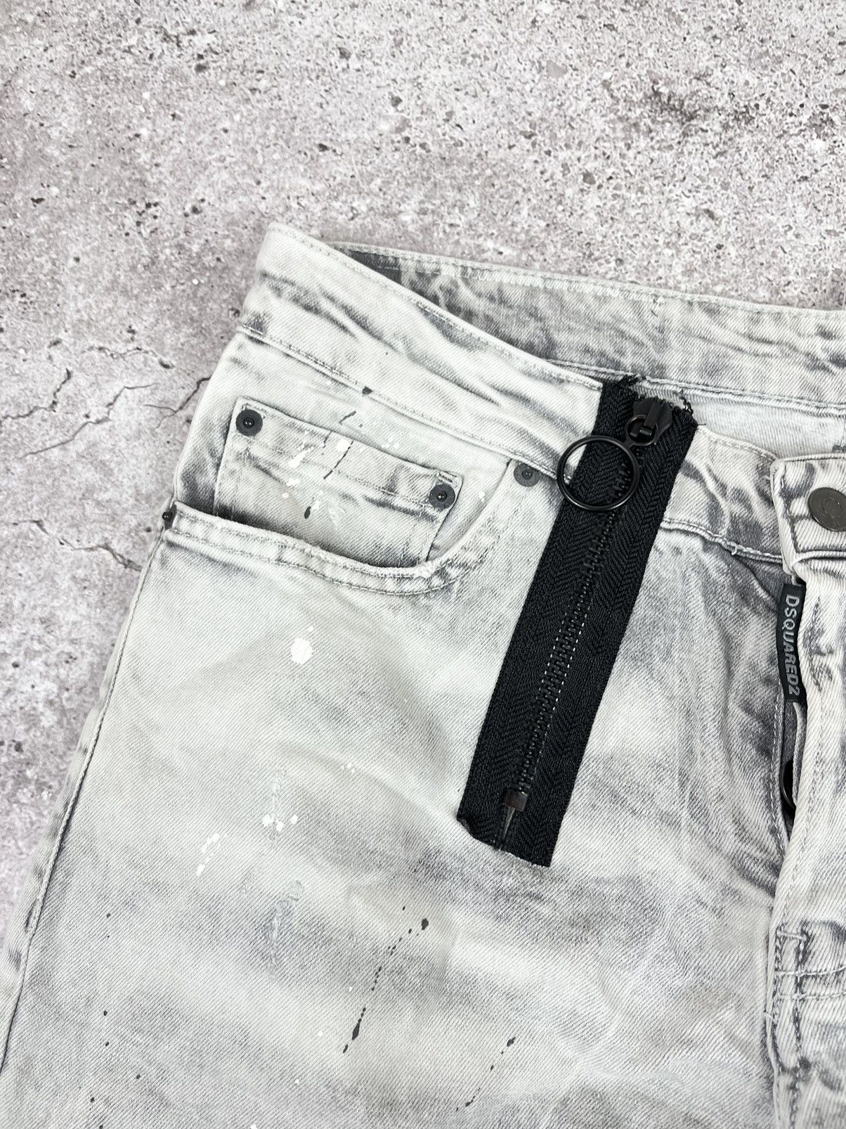 Dsquared2 Dsquared2 2019 White Painted Distressed Denim Pants Size US 34 / EU 50 - 7 Thumbnail