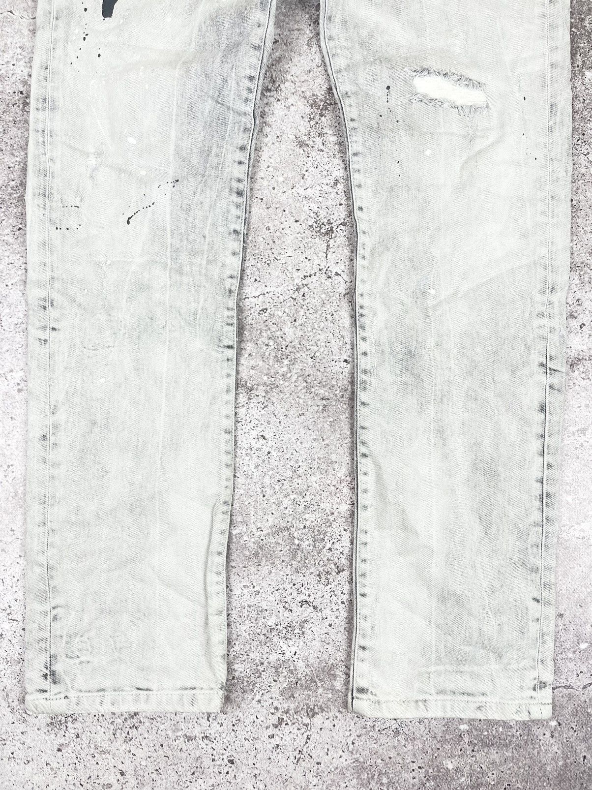 Dsquared2 Dsquared2 2019 White Painted Distressed Denim Pants Size US 34 / EU 50 - 3 Thumbnail