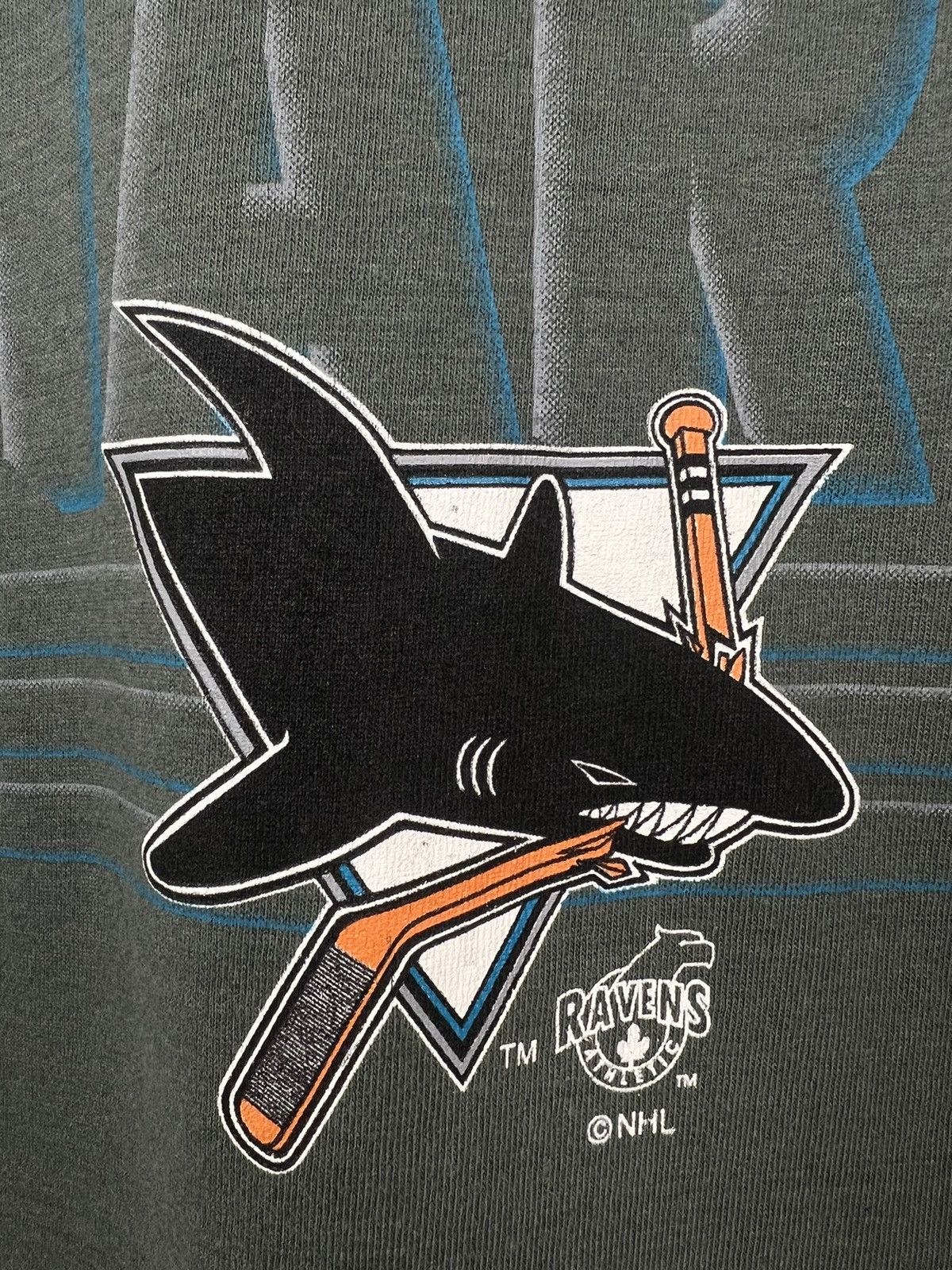 NHL × Vintage Vintage 90s San Jose Sharks Single Stitch Shirt Size US XL / EU 56 / 4 - 3 Thumbnail