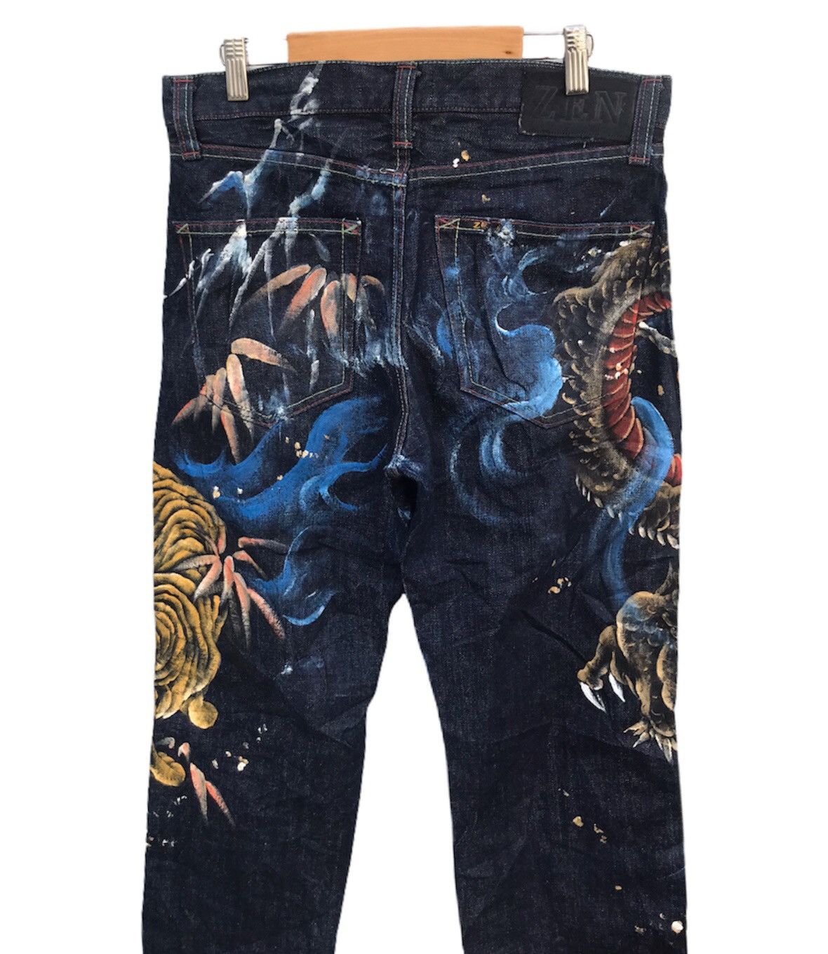 Japanese Brand Zen dragon vs tiger denim jeans Size US 30 / EU 46 - 3 Thumbnail