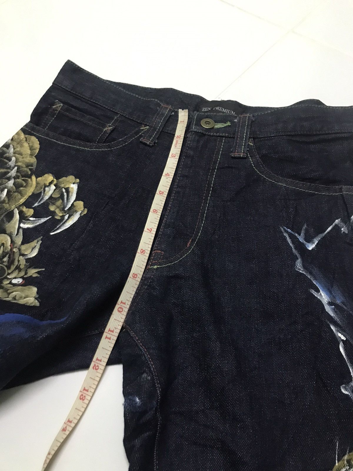 Japanese Brand Zen dragon vs tiger denim jeans Size US 30 / EU 46 - 12 Thumbnail