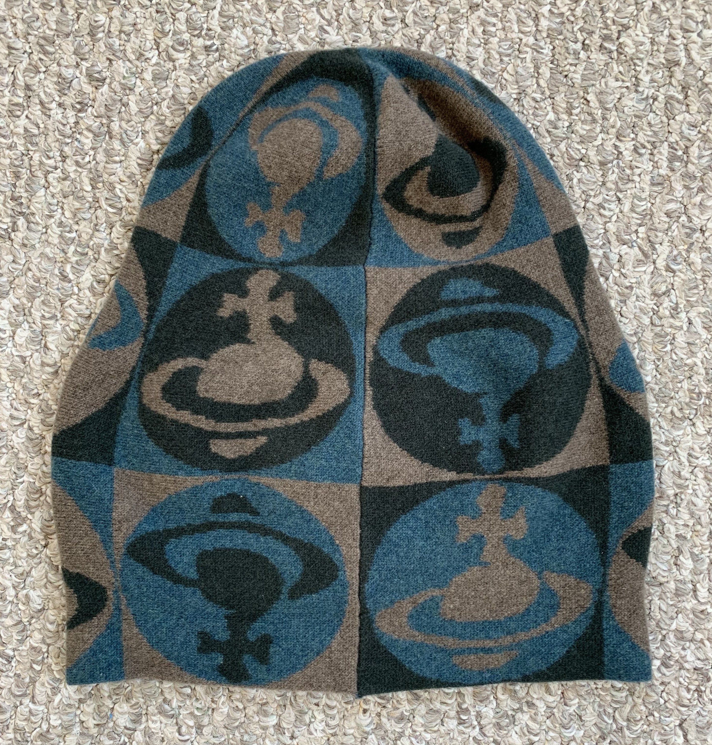 image of New Vivienne Westwood Oversized Orb Logo Beanie, Men's