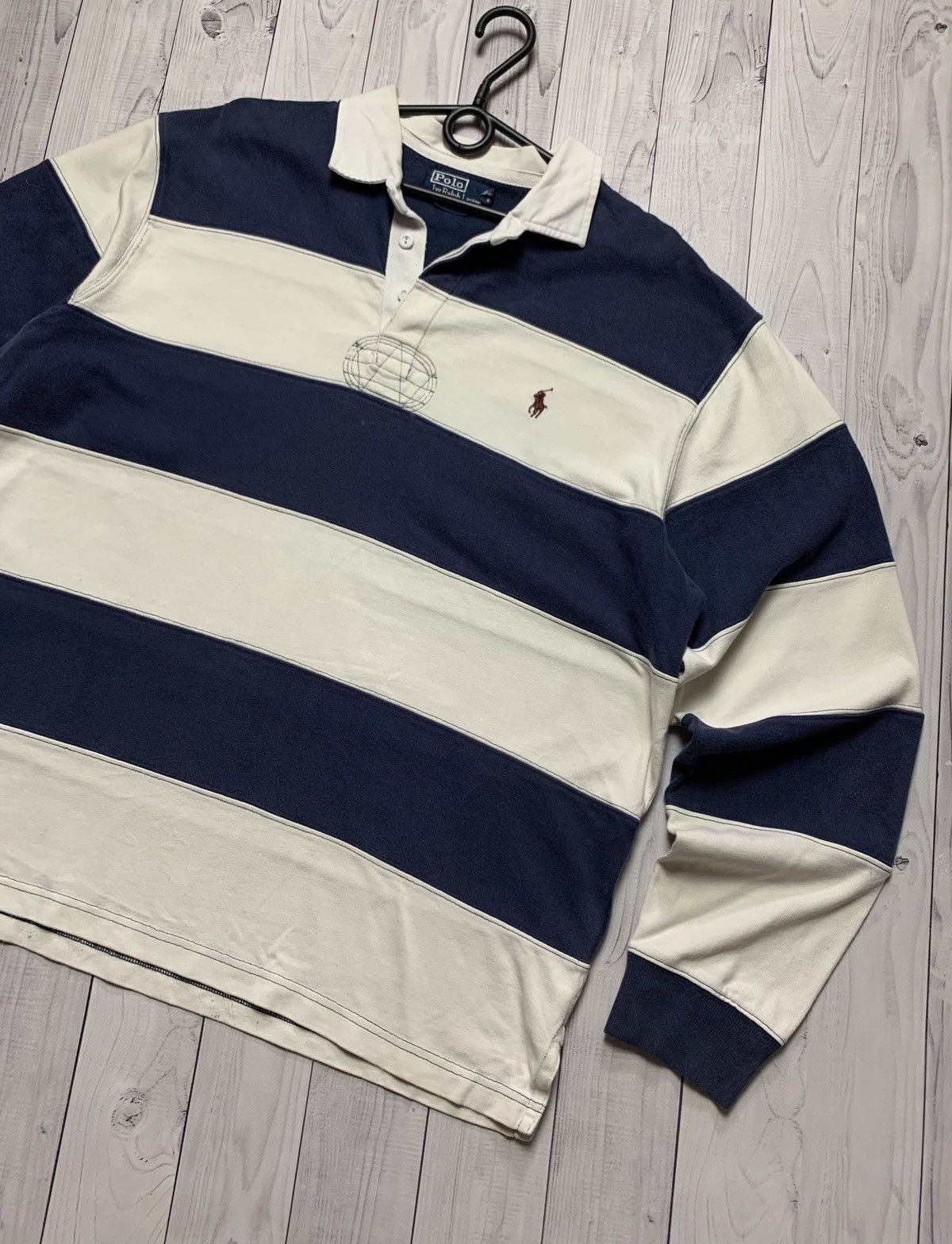 Polo Ralph Lauren × Vintage Vintage Striped Rugby polo Ralph Lauren size XL Size US XL / EU 56 / 4 - 2 Thumbnail