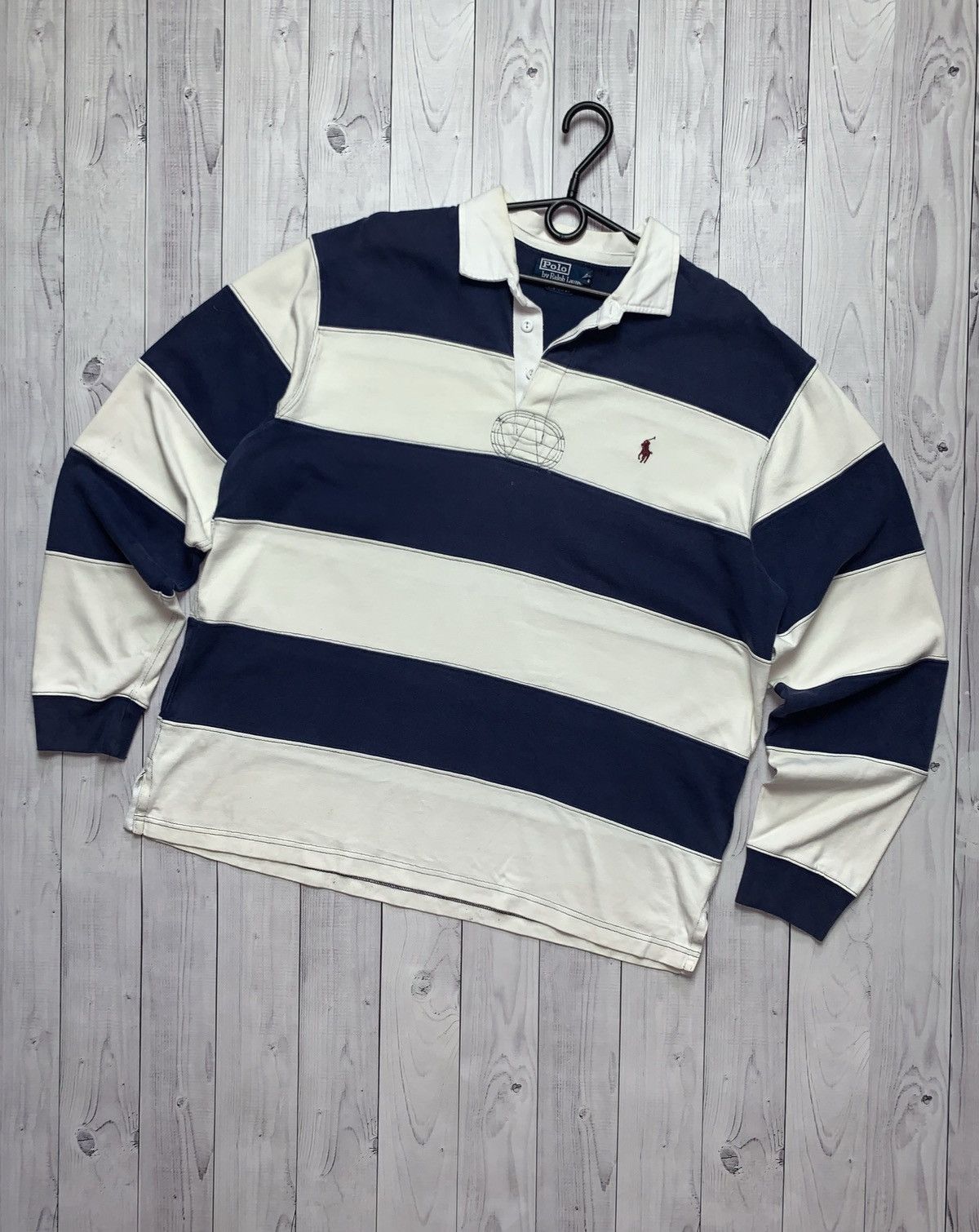 Polo Ralph Lauren × Vintage Vintage Striped Rugby polo Ralph Lauren size XL Size US XL / EU 56 / 4 - 1 Thumbnail