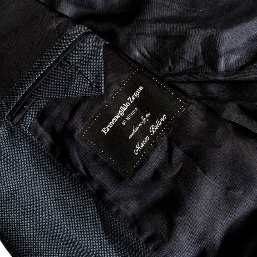 Ermenegildo Zegna 🔵bespoke tailored blazer blue check Size 54R - 6 Thumbnail