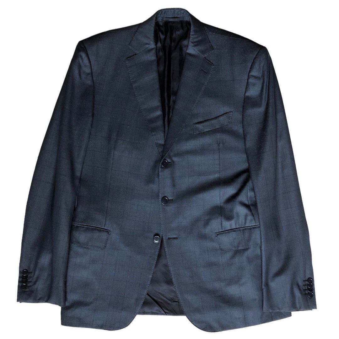 Ermenegildo Zegna 🔵bespoke tailored blazer blue check Size 54R - 1 Thumbnail