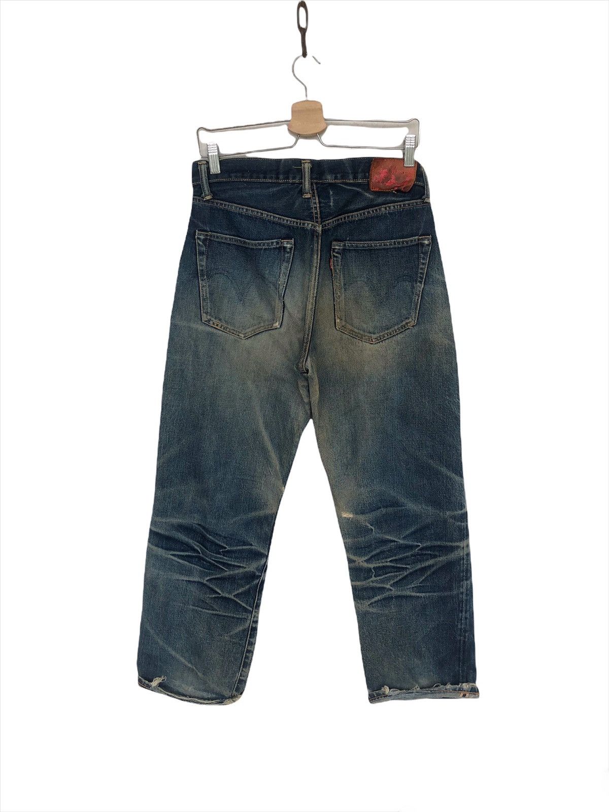 KOJIMA GENES GRAIL🔥80s Gowest 🇯🇵 Damage Done Distressed Selvaged Denim Size US 30 / EU 46 - 6 Thumbnail