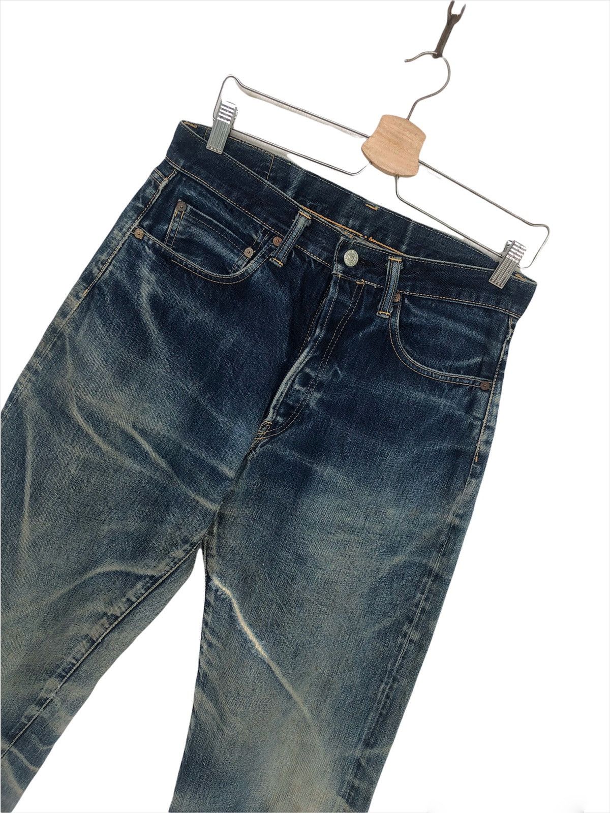 KOJIMA GENES GRAIL🔥80s Gowest 🇯🇵 Damage Done Distressed Selvaged Denim Size US 30 / EU 46 - 4 Thumbnail