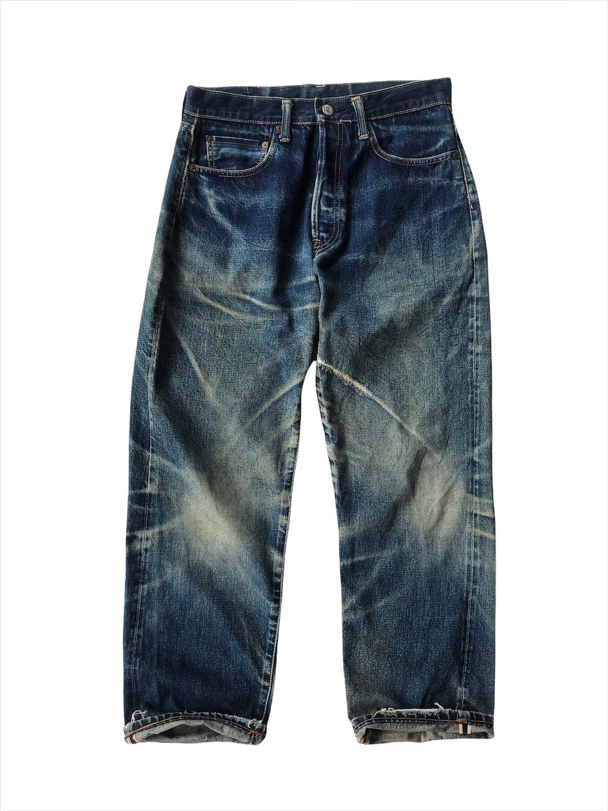 KOJIMA GENES GRAIL🔥80s Gowest 🇯🇵 Damage Done Distressed Selvaged Denim Size US 30 / EU 46 - 1 Thumbnail