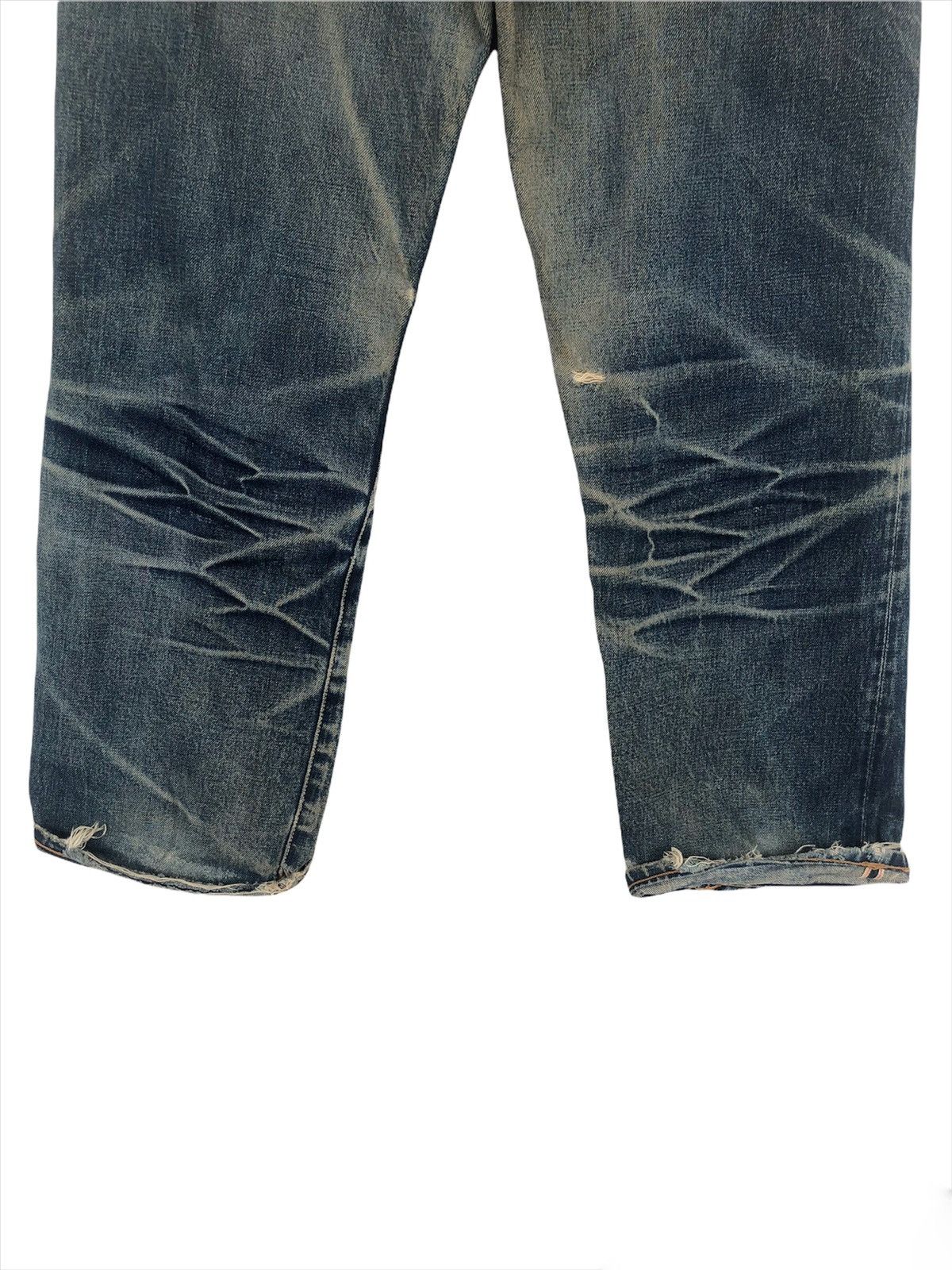 KOJIMA GENES GRAIL🔥80s Gowest 🇯🇵 Damage Done Distressed Selvaged Denim Size US 30 / EU 46 - 7 Thumbnail