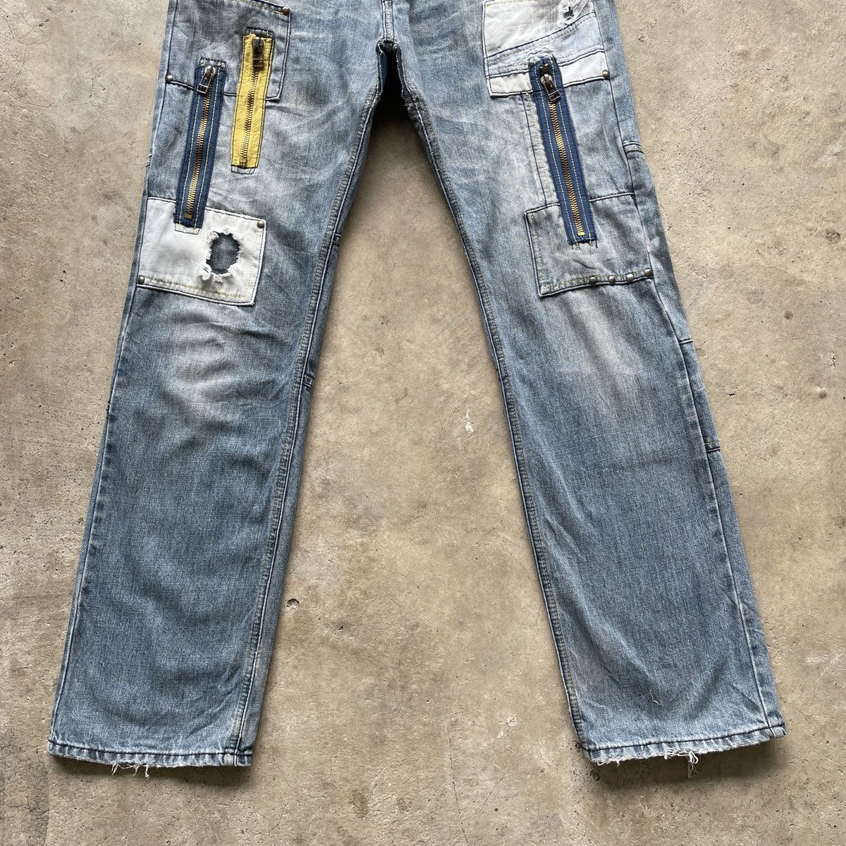 Japanese Brand Japanese Vintage Faded Tactical Zip Denim Jeans Pants W35 Size US 35 - 4 Thumbnail