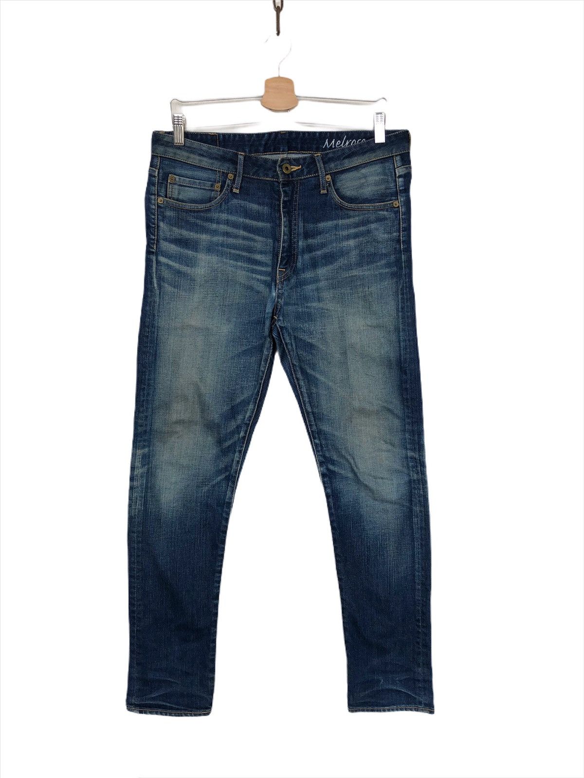 Indigo HEAT🔥🇯🇵 Blue Jeans Beauty Faded Indigo Slim Denim Size US 32 / EU 48 - 3 Thumbnail