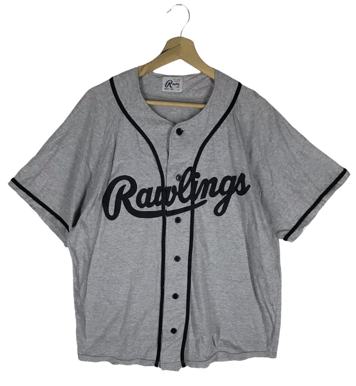 image of Rawlings By Asics Baseball Jersey in Light Gray, Men's (Size Large)