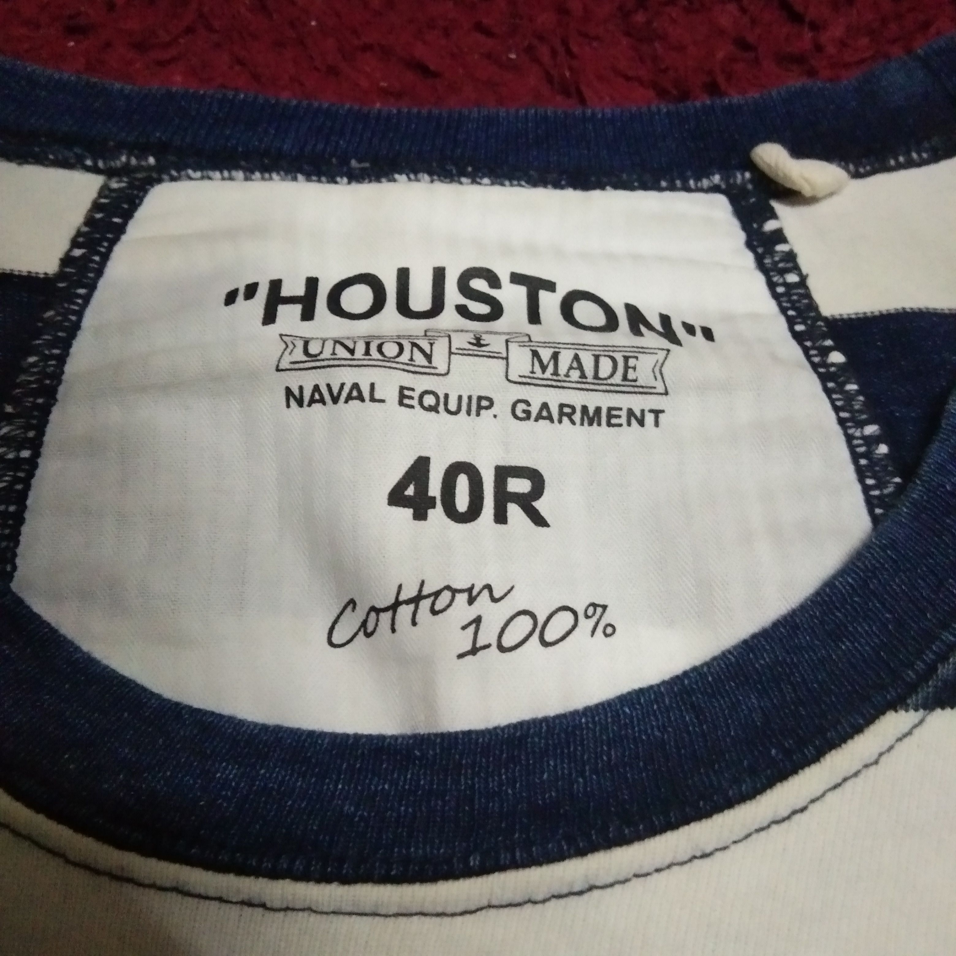 Japanese Brand Houston US NAVY Stripe Tshirts Size US L / EU 52-54 / 3 - 4 Thumbnail