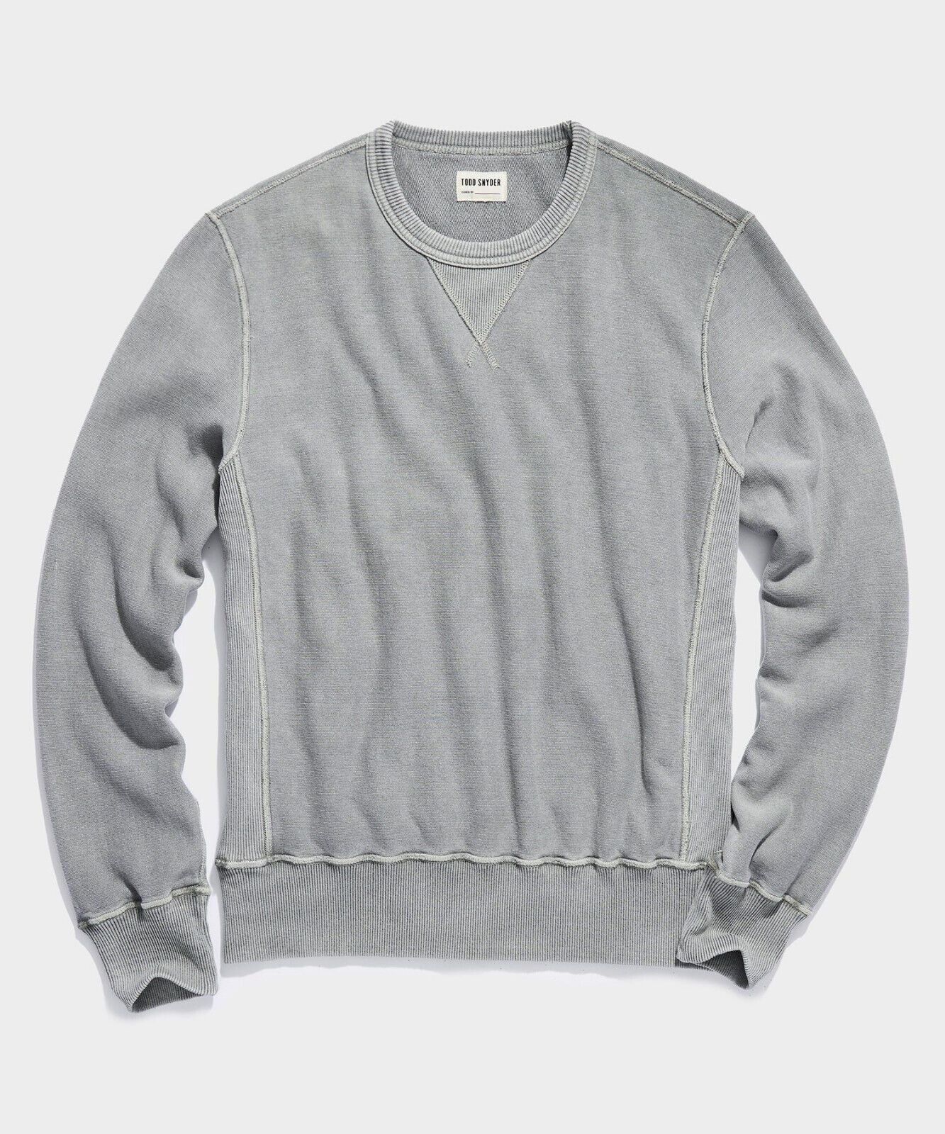 image of Todd Snyder Garment Dyed Crew Sweatshirt In Silver L $148 in Grey, Men's (Size Large)
