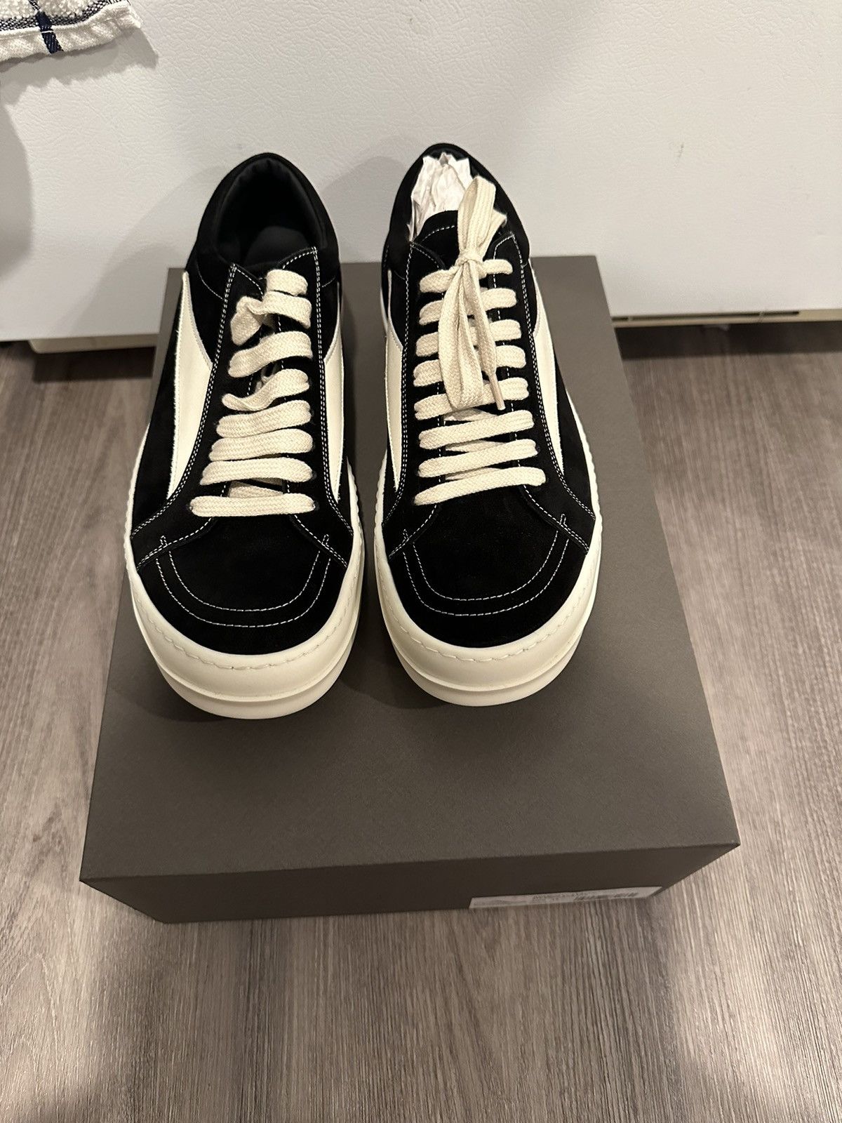 image of Rick Owens Vintage Low Vans Black Milk Size 39 Shoes, Men's