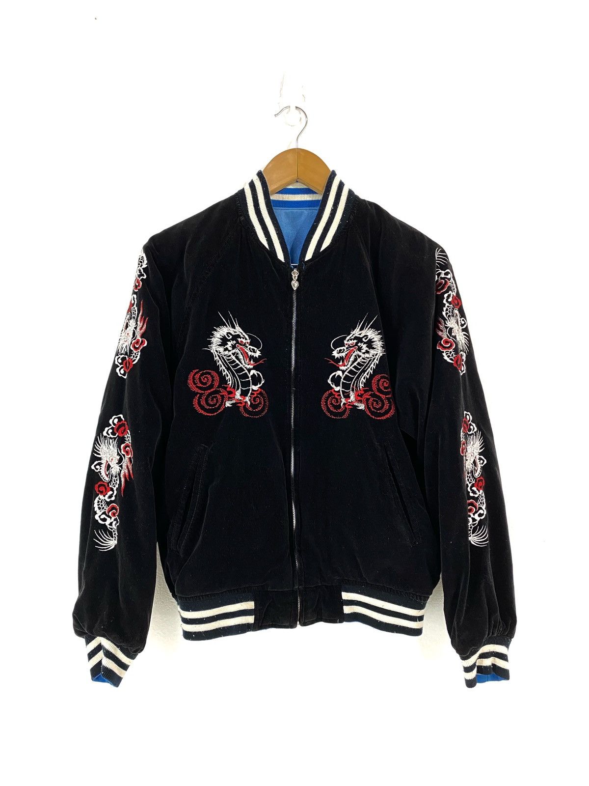 Japanese Brand Sukajan Reversible Jacket Velvet Embroidery Dragon Shoot One Size US M / EU 48-50 / 2 - 1 Thumbnail