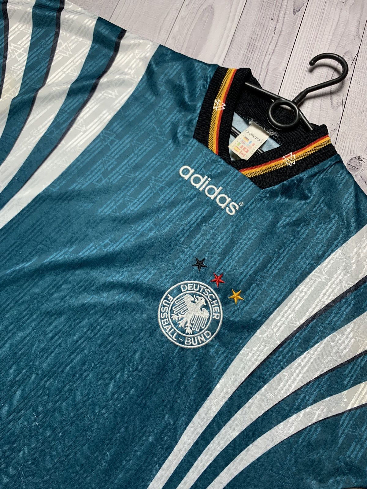 Adidas × Vintage Vintage soccer jersey adidas Deutschland Green Away Size US L / EU 52-54 / 3 - 3 Thumbnail