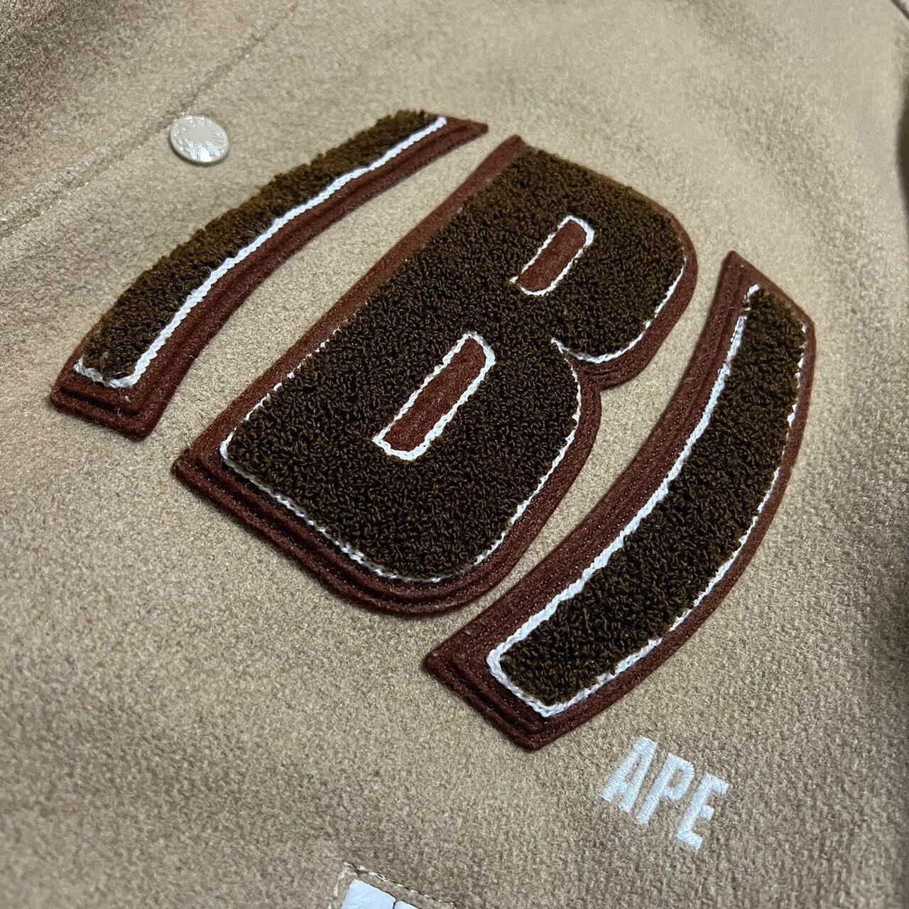 Bape BAPE versity jacket beige/White Size US S / EU 44-46 / 1 - 3 Thumbnail