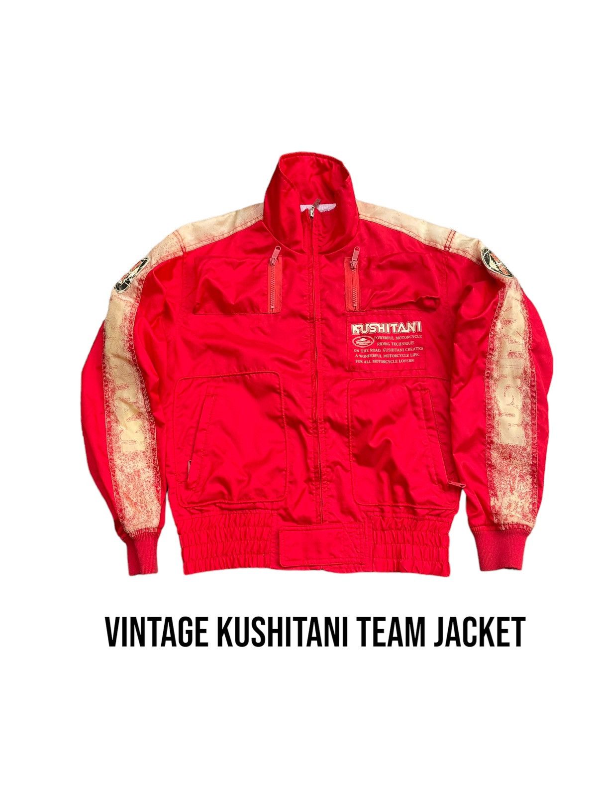 image of Racing x Vintage Kushitani Team Motorcycle Jacket in Red, Men's (Size Medium)