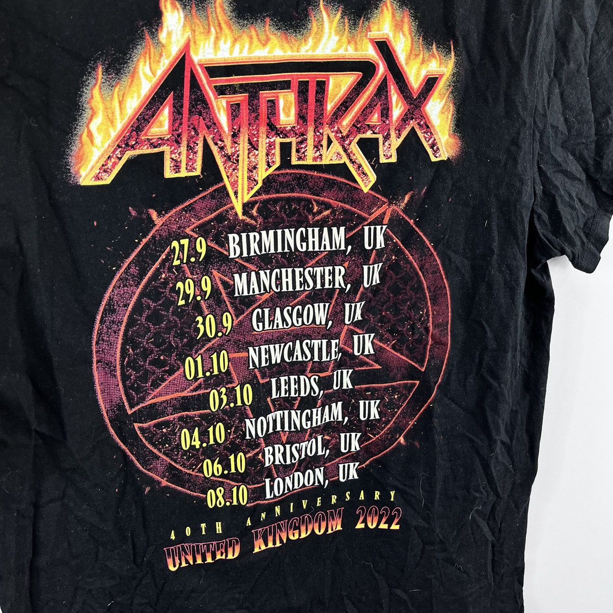 Band Tees Anthrax 2022 Tour 4OTH Anniversary Rock T-Shirt Size M Size US M / EU 48-50 / 2 - 7 Thumbnail