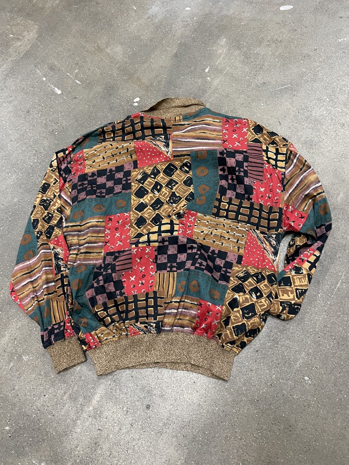 Vintage Vintage Funky Patchwork Rugby Shirt Size US L / EU 52-54 / 3 - 2 Thumbnail