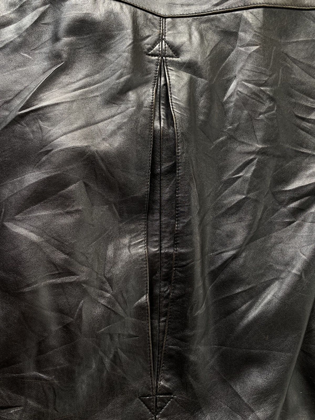 Vintage VINTAGE LEATHER BLACK MEN JACKET FUR COLLAR Size US M / EU 48-50 / 2 - 9 Thumbnail