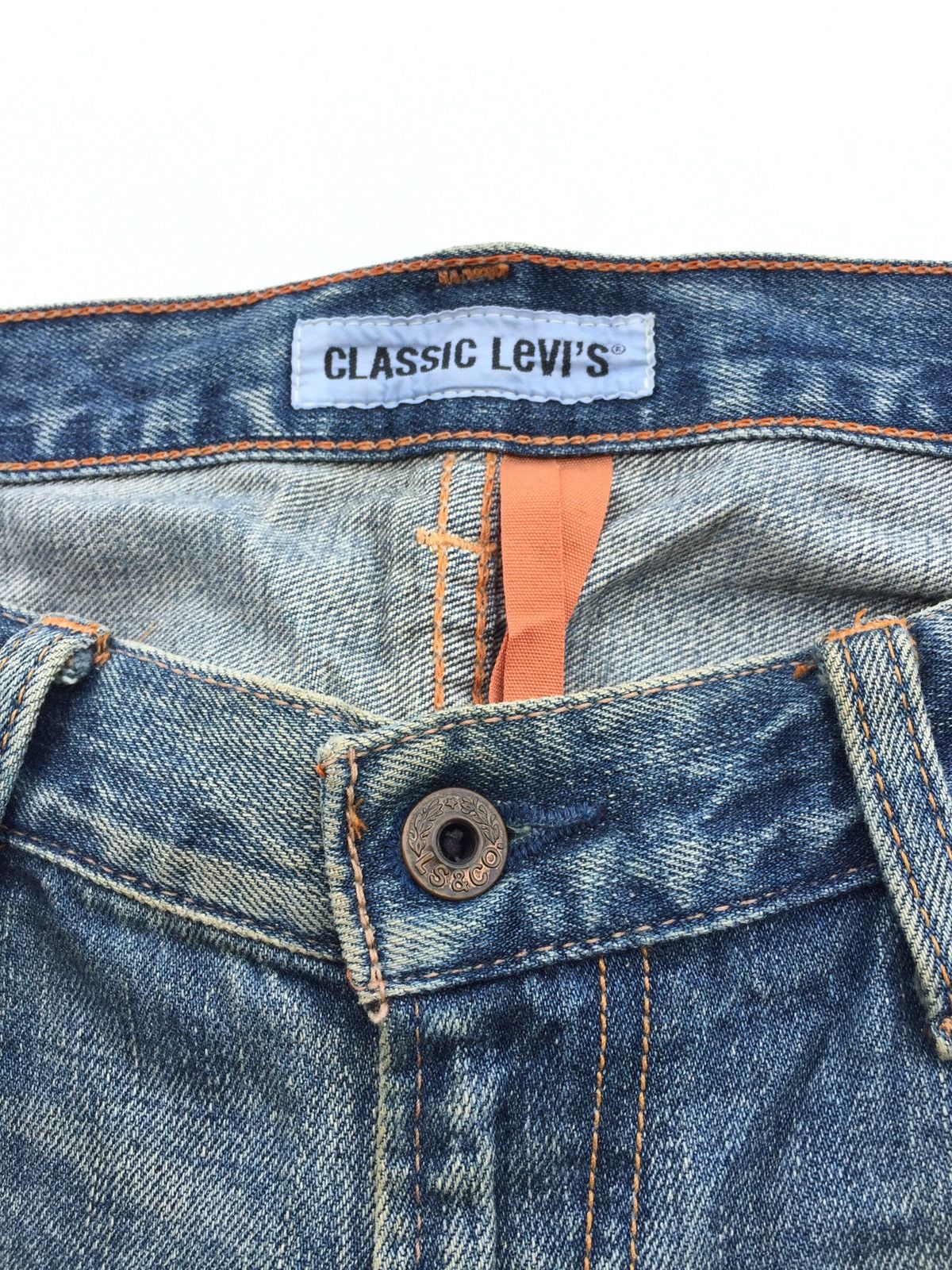 Levi's × Vintage Baggy Jeans Levi’s 503 Distressed Mud Orange Blue Size US 33 - 5 Thumbnail